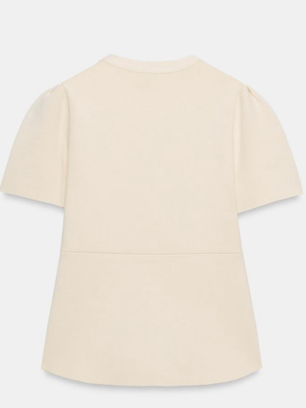 ZARA Ecru Short-Sleeve Button Front Bandage Knit cardigan - Picture 8 of 8